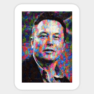 Elon Musk Trippy Tee Sticker